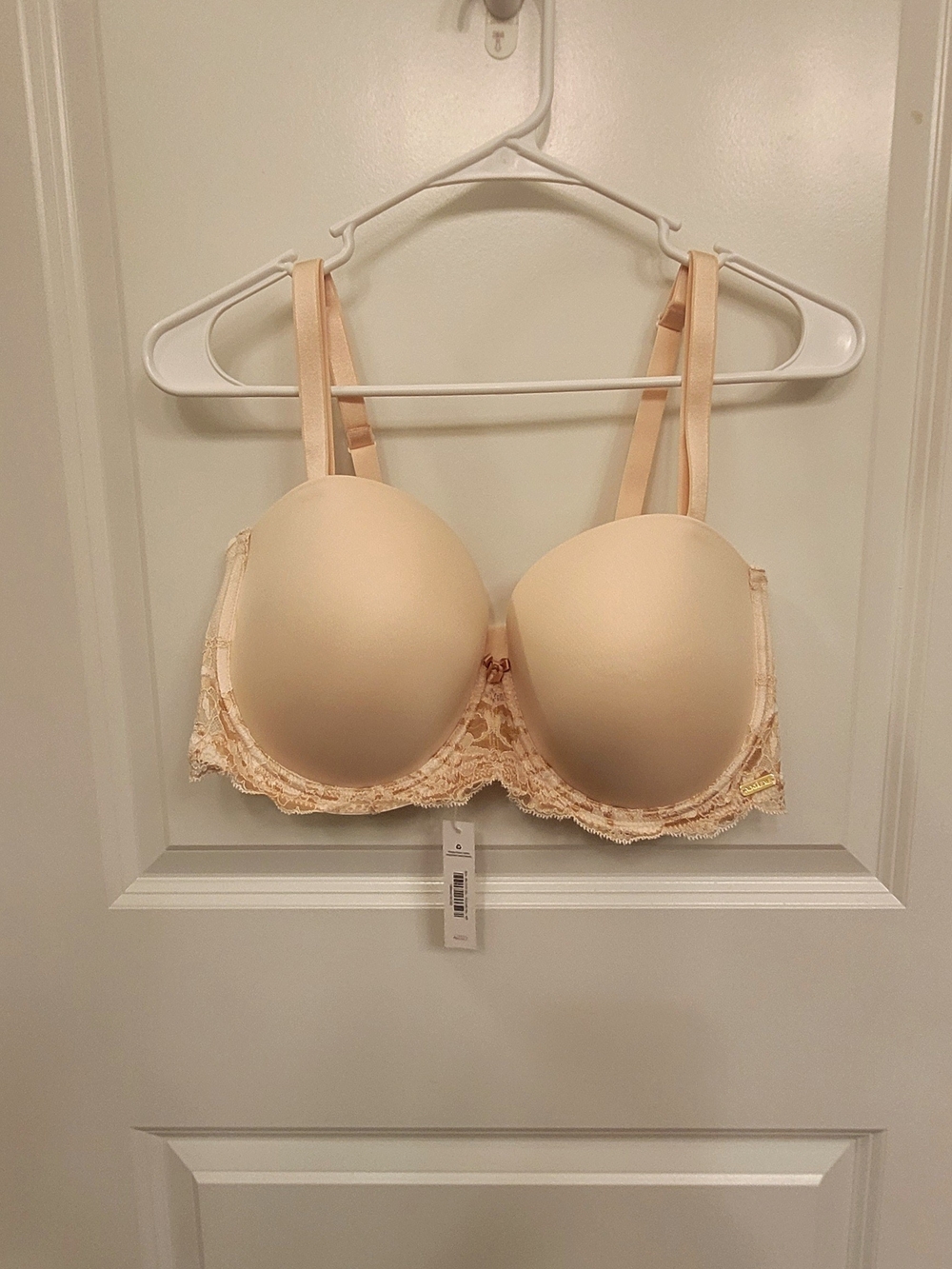 Adore Me Cream Lace-Trim Push-Up Bra
